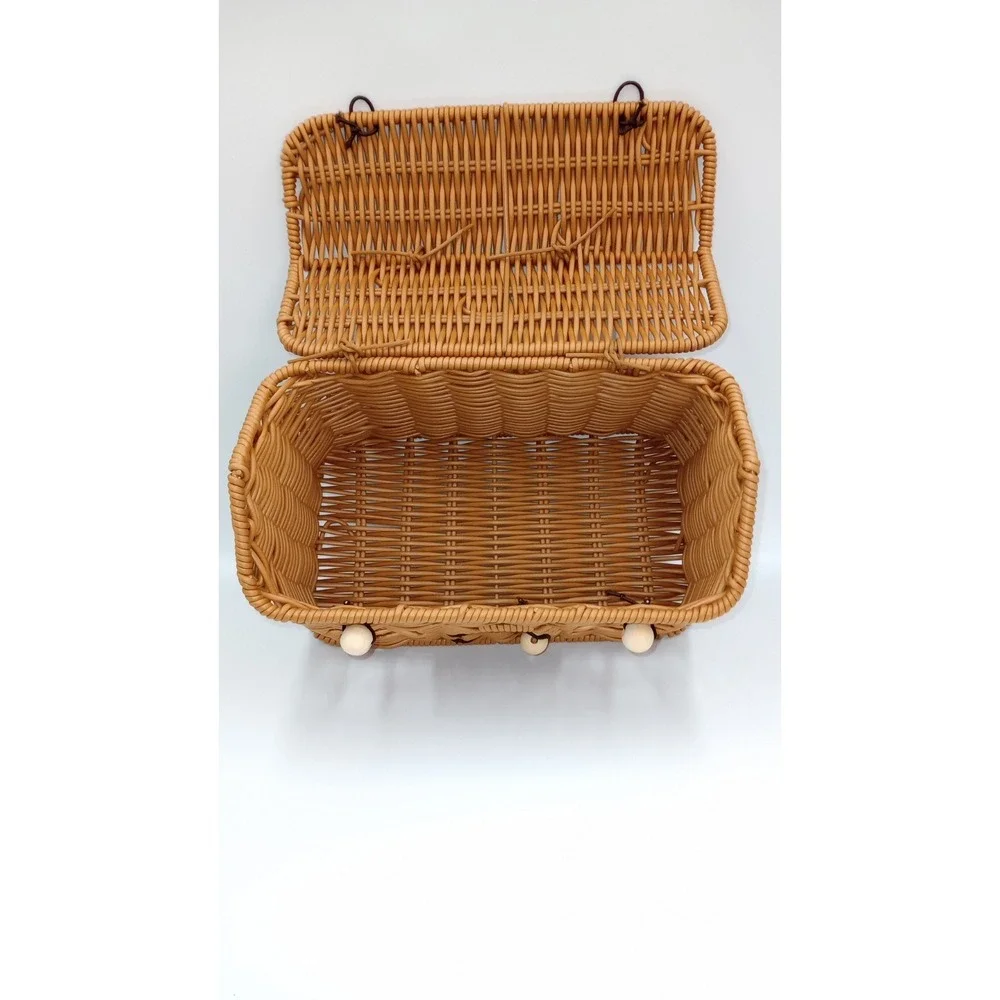 Cottage Woven Rattan Basket  Decor/ Sm Picnics/ Keepsakes Cottagecore Farmhouse